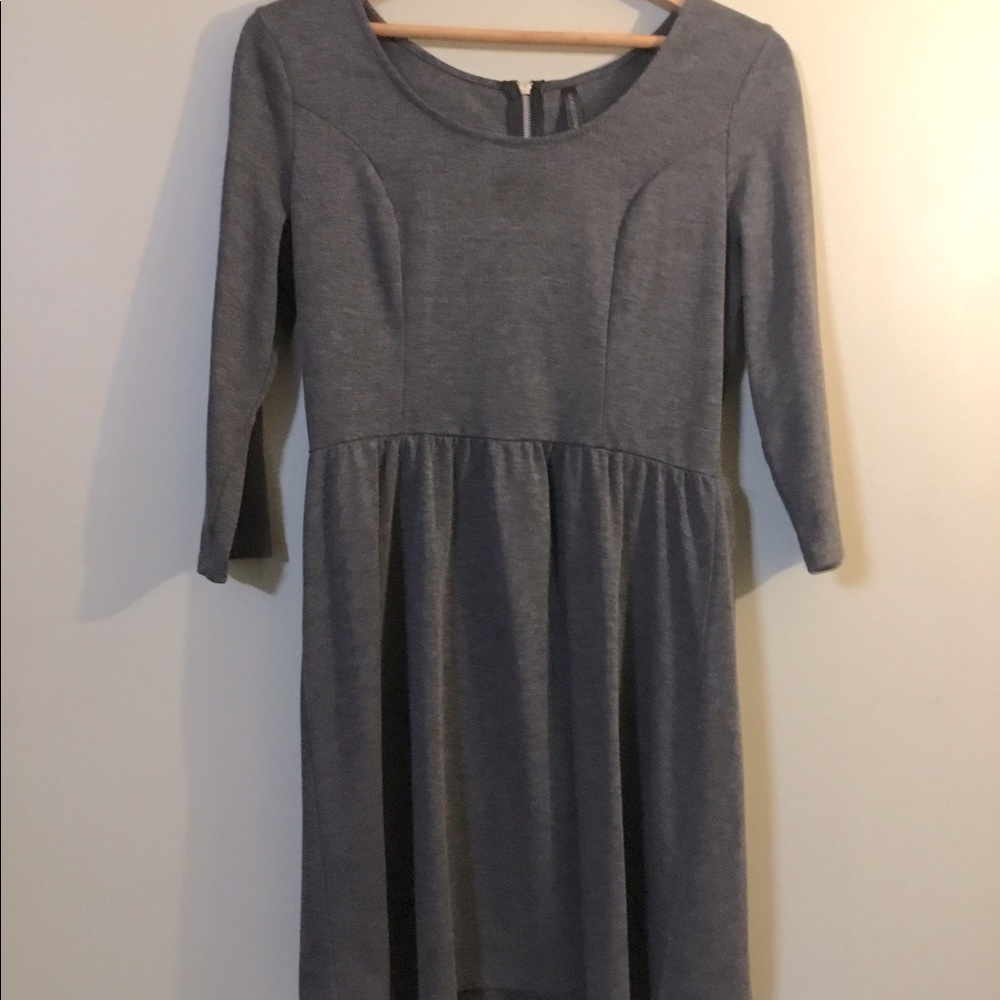 Soft Grey Dress with Flattering Lines